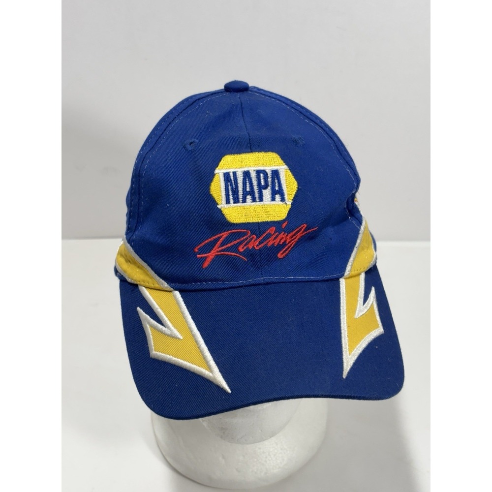 NAPA Racing Hat Mens Blue Yellow Lightning Bolt Vtg Toyota‎ NASCAR Employee Cap